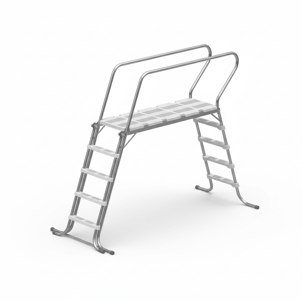 P39752 Echelle Double Piscine Luxe Inox Sécurité Piscine Hors Sol